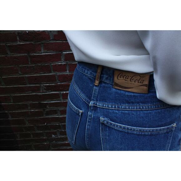 Vintage 80s Coca‑Cola Jeans | High‑Waist Straight Leg Medium Wash Denim | 28" - Picture 3 of 8